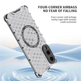 Husa de protectie Techsuit HoneyComb Shield MagSafe compatibil cu Samsung Galaxy S25 Edge, Alb