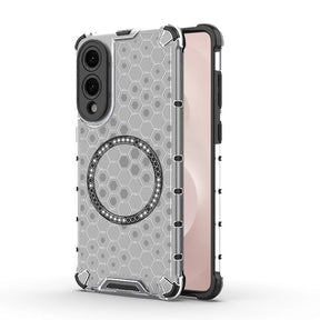 Husa de protectie Techsuit HoneyComb Shield MagSafe compatibil cu Samsung Galaxy S25 Edge, Alb