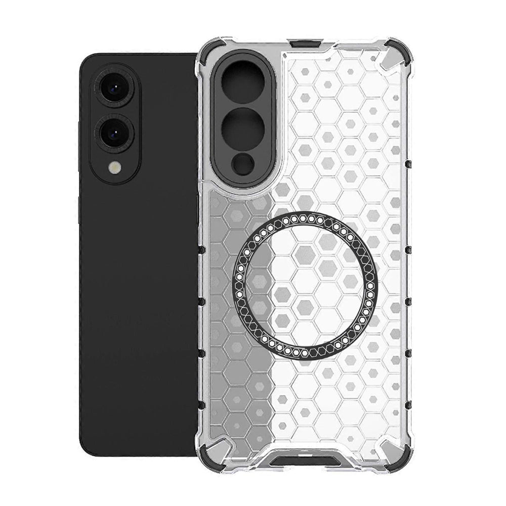 Husa de protectie Techsuit HoneyComb Shield MagSafe compatibil cu Samsung Galaxy S25 Edge, Alb