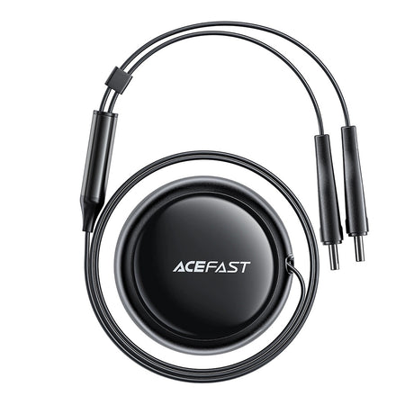 Incarcator Acefast Car (B13), with Retractable Cable, USB, 2x Type-C, 53W, 70 + 15cm, Negru
