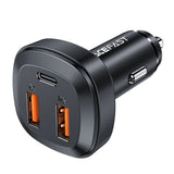 Incarcator Acefast Car (B9), 2x USB, Type-C, Fast Charging, 66W, PD3.0, QC4+, Zinc Alloy, Negru
