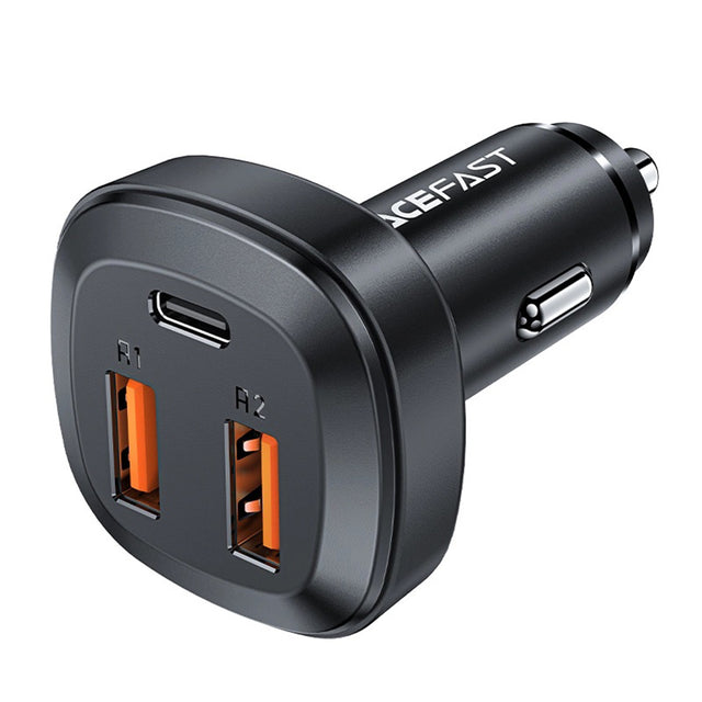 Incarcator Acefast Car (B9), 2x USB, Type-C, Fast Charging, 66W, PD3.0, QC4+, Zinc Alloy, Negru