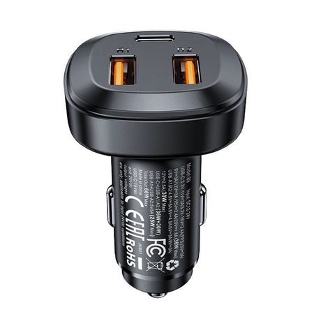 Incarcator Acefast Car (B9), 2x USB, Type-C, Fast Charging, 66W, PD3.0, QC4+, Zinc Alloy, Negru