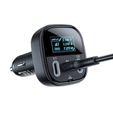 Incarcator Acefast Car (B5), Fast Charging, OLED Digital Display, 2x Type-C, USB, 101W, Zinc Alloy, Negru