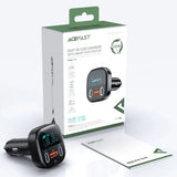 Incarcator Acefast Car (B5), Fast Charging, OLED Digital Display, 2x Type-C, USB, 101W, Zinc Alloy, Negru