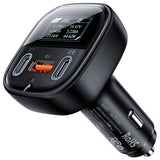 Incarcator Acefast Car (B5), Fast Charging, OLED Digital Display, 2x Type-C, USB, 101W, Zinc Alloy, Negru