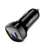 Incarcator Acefast Car (B4), with Digital Display, Fast Charging, USB, Type-C, 66W, Negru