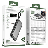 Baterie externa Acefast (M22-20000), with Cable, Type-C, 20000mAh, 74Wh, PD130W, Two-Way Fast Charging, LED Display, Negru