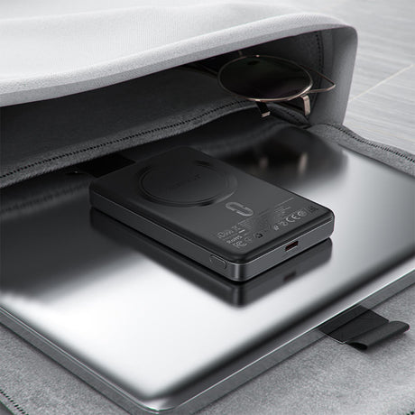 Baterie externa Acefast Magnetic Wireless Ultra-thin (M12-10000), Type-C, 10000mAh, 38.7Wh, PD20W, LED Indicator, Negru