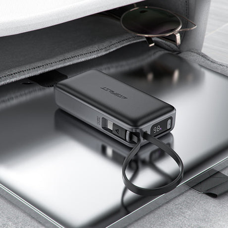 Baterie externa Acefast (M7-10000), with Type-C Cable, USB-C, USB, 10000mAh, 30W, Digital Display, Dirt-resistant, Negru