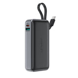 Baterie externa Acefast (M7-10000), with Type-C Cable, USB-C, USB, 10000mAh, 30W, Digital Display, Dirt-resistant, Negru