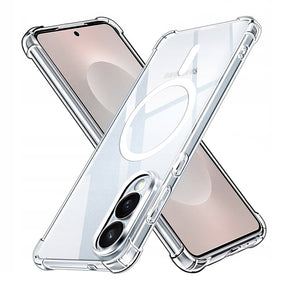 Husa de protectie Techsuit Shockproof Clear Silicone MagSafe compatibil cu Samsung Galaxy S25 Edge, Transparent