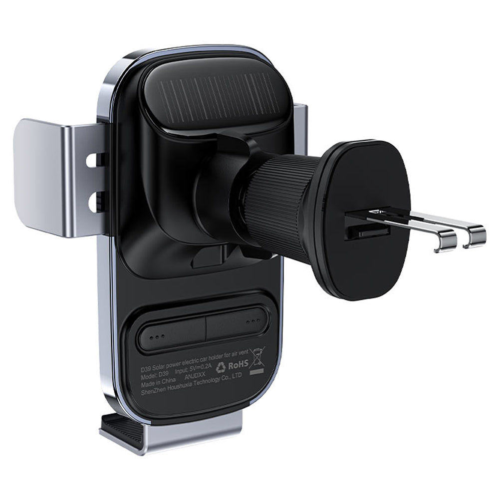 Suport Acefast with Wireless Charging (D39), for Air Vent, with Solar Panel, Battery, Automatic Arms, Negru