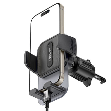 Suport Acefast (D25), for Air Vent, Free Rotation, Adjustable Angle, Secure Lock Clip, for 4.5 - , Negru