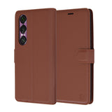 Husa de protectie Techsuit Leather Folio compatibil cu Sony Xperia 1 VI, Maro