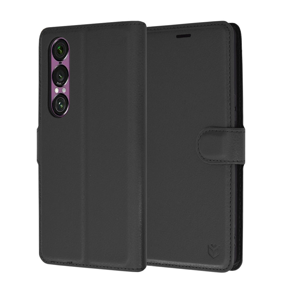 Husa de protectie Techsuit Leather Folio compatibil cu Sony Xperia 1 VI, Negru