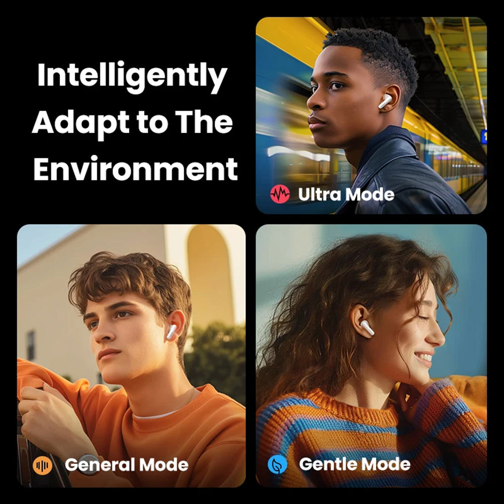 Casti Ugreen HiTune H6 Pro WS203 (35873), Bluetooth 5.3, Adaptive ANC, Spatial Sound, Hi-Res, IPX5, Alb