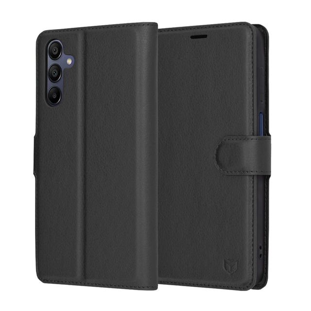 Husa de protectie Techsuit Leather Folio compatibil cu Samsung Galaxy A15 4G / A15 5G, Negru