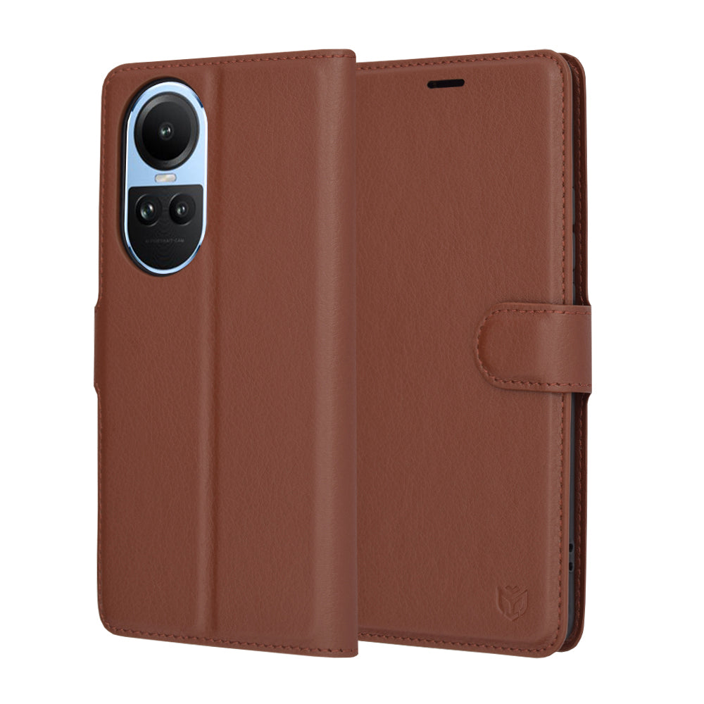 Husa de protectie Techsuit Leather Folio compatibil cu Oppo Reno10 / Reno10 Pro, Maro