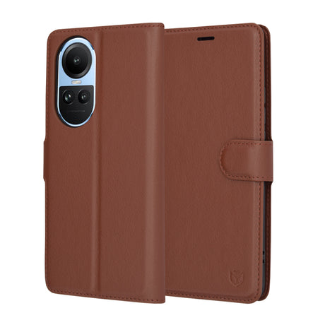 Husa de protectie Techsuit Leather Folio compatibil cu Oppo Reno10 / Reno10 Pro, Maro