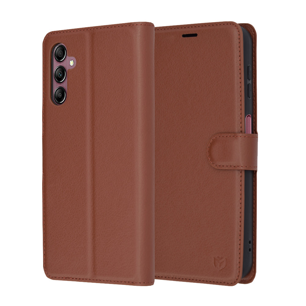 Husa de protectie Techsuit Leather Folio compatibil cu Samsung Galaxy A14 4G / A14 5G, Maro