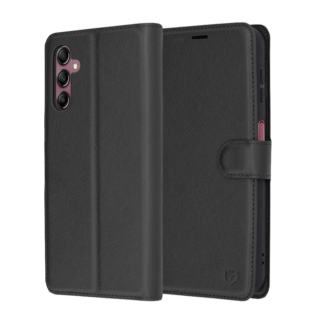 Husa de protectie Techsuit Leather Folio compatibil cu Samsung Galaxy A14 4G / A14 5G, Negru