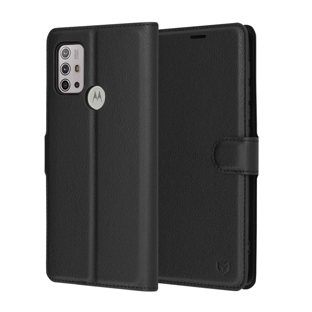 Husa de protectie Techsuit Leather Folio compatibil cu Motorola Moto G10 / Moto G20 / Moto G30, Negru