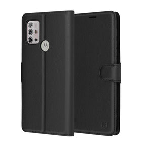 Husa de protectie Techsuit Leather Folio compatibil cu Motorola Moto G10 / Moto G20 / Moto G30, Negru