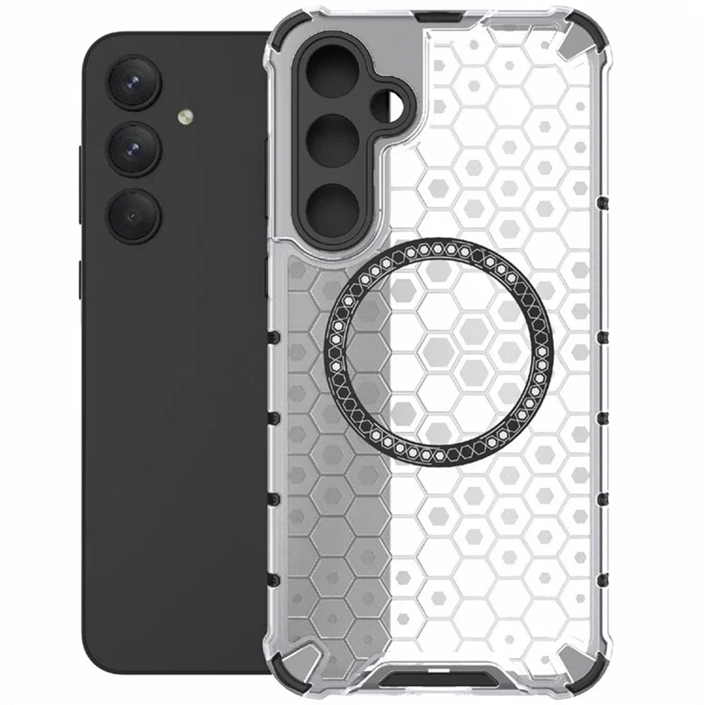Husa de protectie Techsuit HoneyComb Shield MagSafe compatibil cu Samsung Galaxy A55 5G, Alb