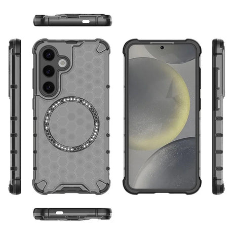 Husa de protectie Techsuit HoneyComb Shield MagSafe compatibil cu Samsung Galaxy S25, Negru