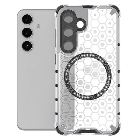 Husa de protectie Techsuit HoneyComb Shield MagSafe compatibil cu Samsung Galaxy S25 Plus, Alb