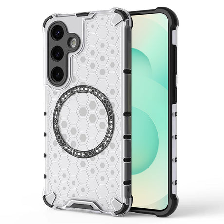 Husa de protectie Techsuit HoneyComb Shield MagSafe compatibil cu Samsung Galaxy S25 Plus, Alb