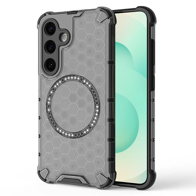 Husa de protectie Techsuit HoneyComb Shield MagSafe compatibil cu Samsung Galaxy S25 Plus, Negru