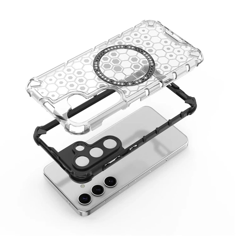 Husa de protectie Techsuit HoneyComb Shield MagSafe compatibil cu Samsung Galaxy S25 Plus, Negru