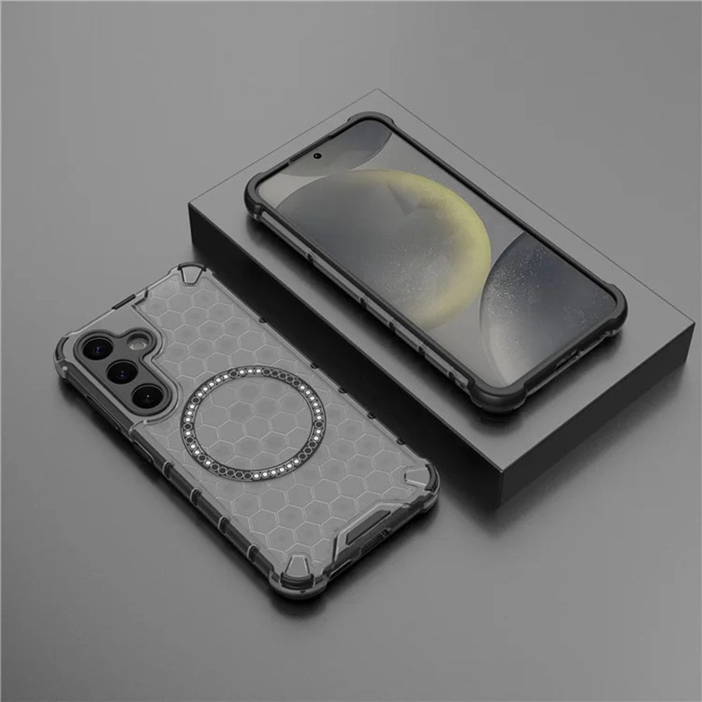 Husa de protectie Techsuit HoneyComb Shield MagSafe compatibil cu Samsung Galaxy S25 Plus, Negru