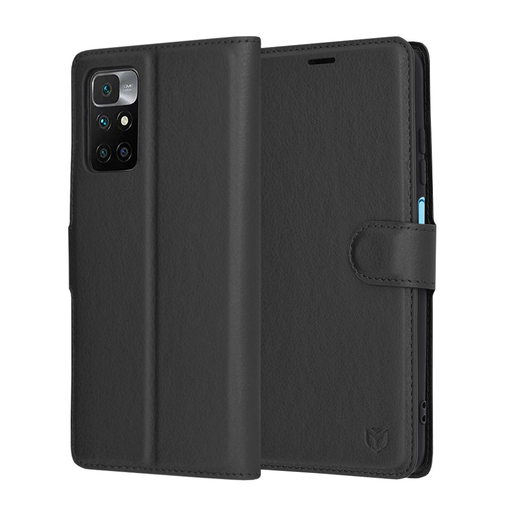 Husa de protectie Techsuit Leather Folio compatibil cu Xiaomi Redmi 10 / Redmi 10 2022, Negru