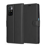 Husa de protectie Techsuit Leather Folio compatibil cu Xiaomi Redmi 10 / Redmi 10 2022, Negru