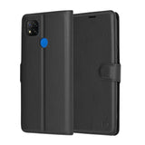 Husa de protectie Techsuit Leather Folio compatibil cu Xiaomi Redmi 9C / Redmi 9C NFC, Negru