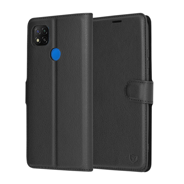Husa de protectie Techsuit Leather Folio compatibil cu Xiaomi Redmi 9C / Redmi 9C NFC, Negru
