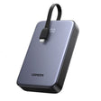 Baterie externa Ugreen PB505 (45762), Built-in Type-C Cable, Fast Charging, 20000mAh, USB, USB-C, 22.5W, 5V/3A, Gri