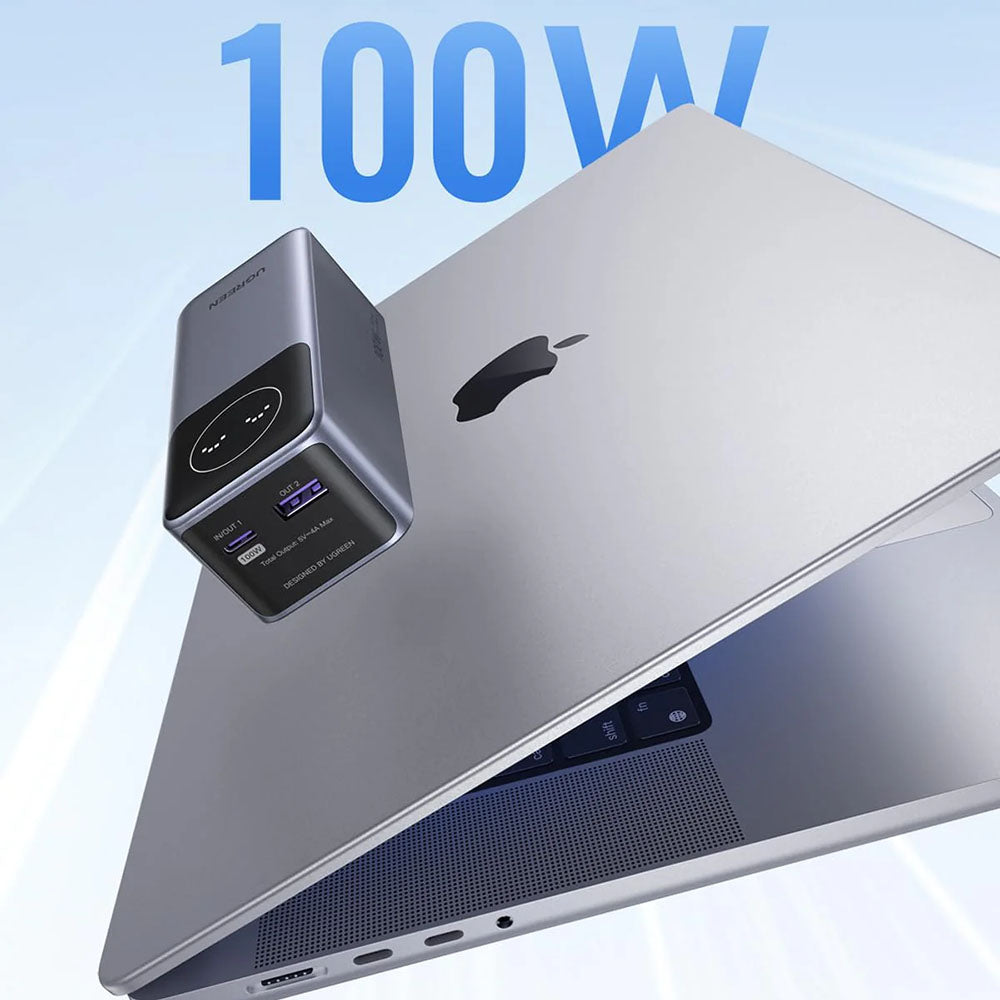 Baterie externa Ugreen PB724 (35526B), Type-C, USB, 12000mAh, 100W, Fast Charging, Digital Display, Gri Spatial