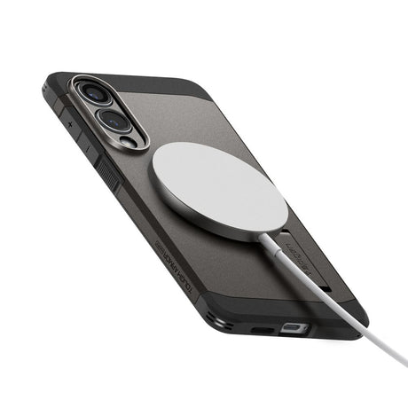Husa de protectie Spigen Tough Armor MagSafe (ACS09423) compatibil cu Samsung Galaxy S25 Edge, Gunmetal