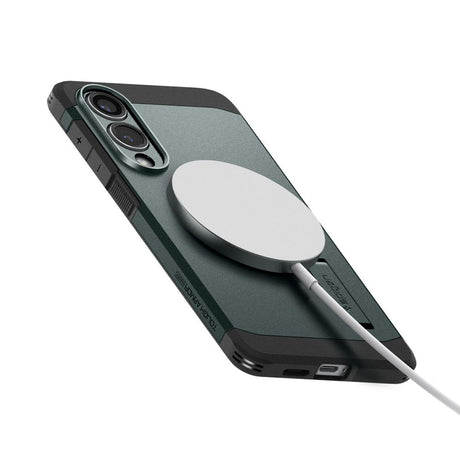 Husa de protectie Spigen Tough Armor MagSafe (ACS09424) compatibil cu Samsung Galaxy S25 Edge, Abyss Green