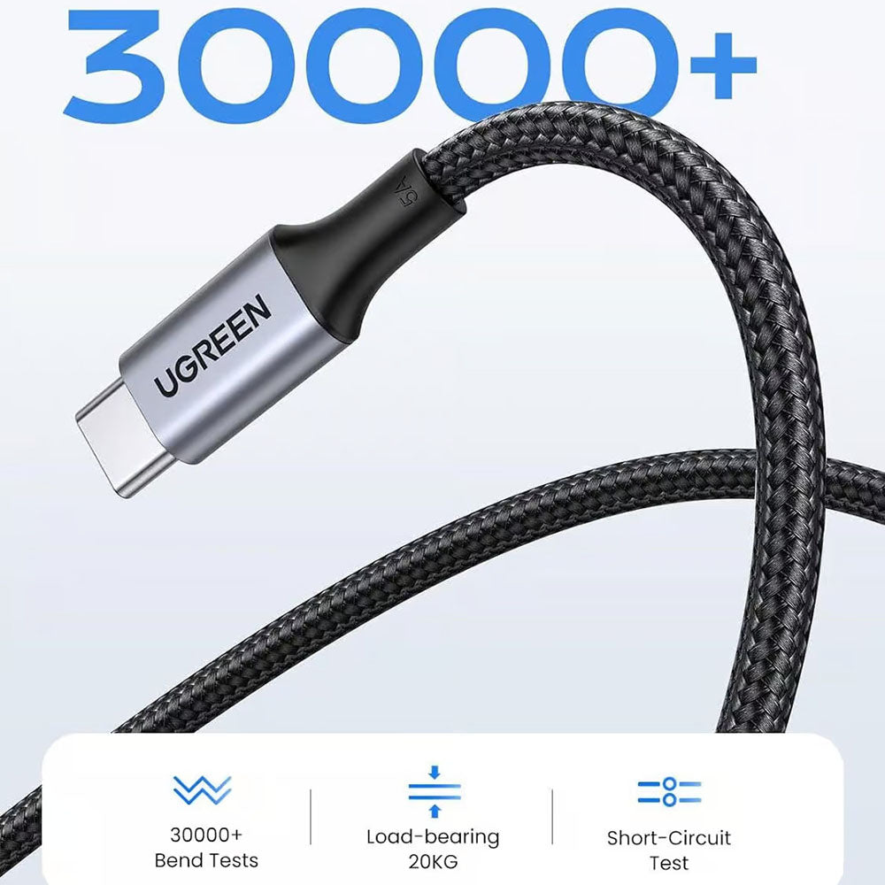 Cablu Ugreen US316 (70429), Type-C to Type-C, Fast Charging, PD100W, 5A, 480Mbps, 2m, Negru