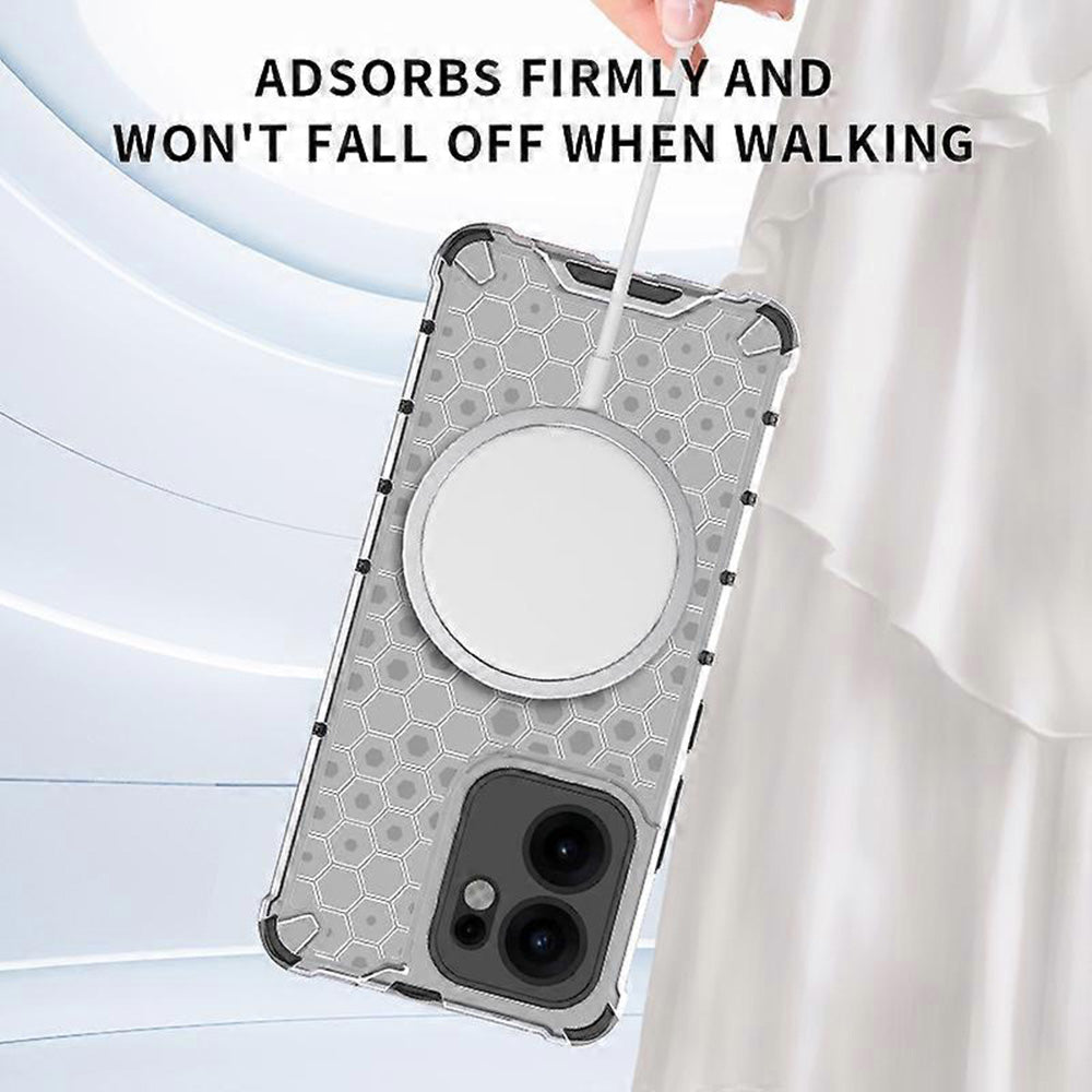 Husa de protectie Techsuit HoneyComb Shield MagSafe compatibil cu Oppo Reno13 F 4G / Reno13 F 5G / Reno13 FS 5G, Alb
