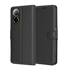 Husa de protectie Techsuit Leather Folio compatibil cu Realme C67 4G, Negru