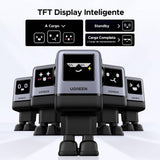 Incarcator Ugreen Uno RG X688 (45515B), with TFT Display, GaN, Super Fast Charging, USB, 3x Type-C, QC, 100W, 3A, Gri