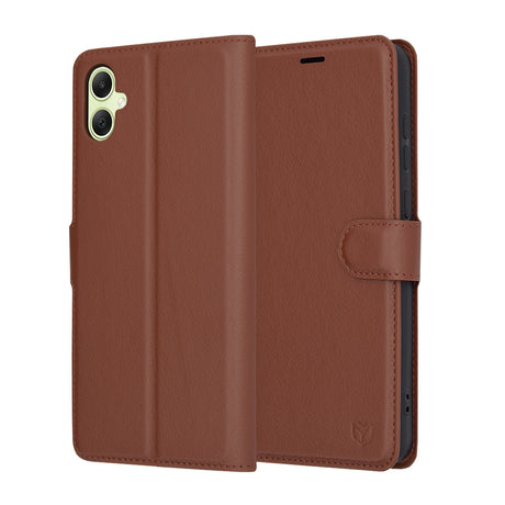 Husa de protectie Techsuit Leather Folio compatibil cu Samsung Galaxy A05, Maro