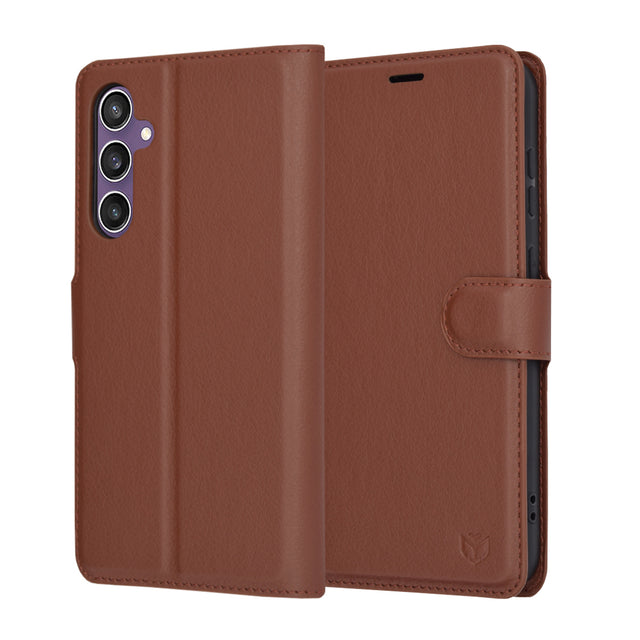 Husa de protectie Techsuit Leather Folio compatibil cu Samsung Galaxy S23 FE, Maro