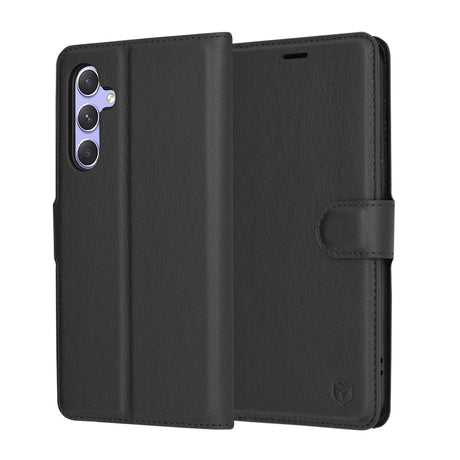 Husa de protectie Techsuit Leather Folio compatibil cu Samsung Galaxy A54, Negru